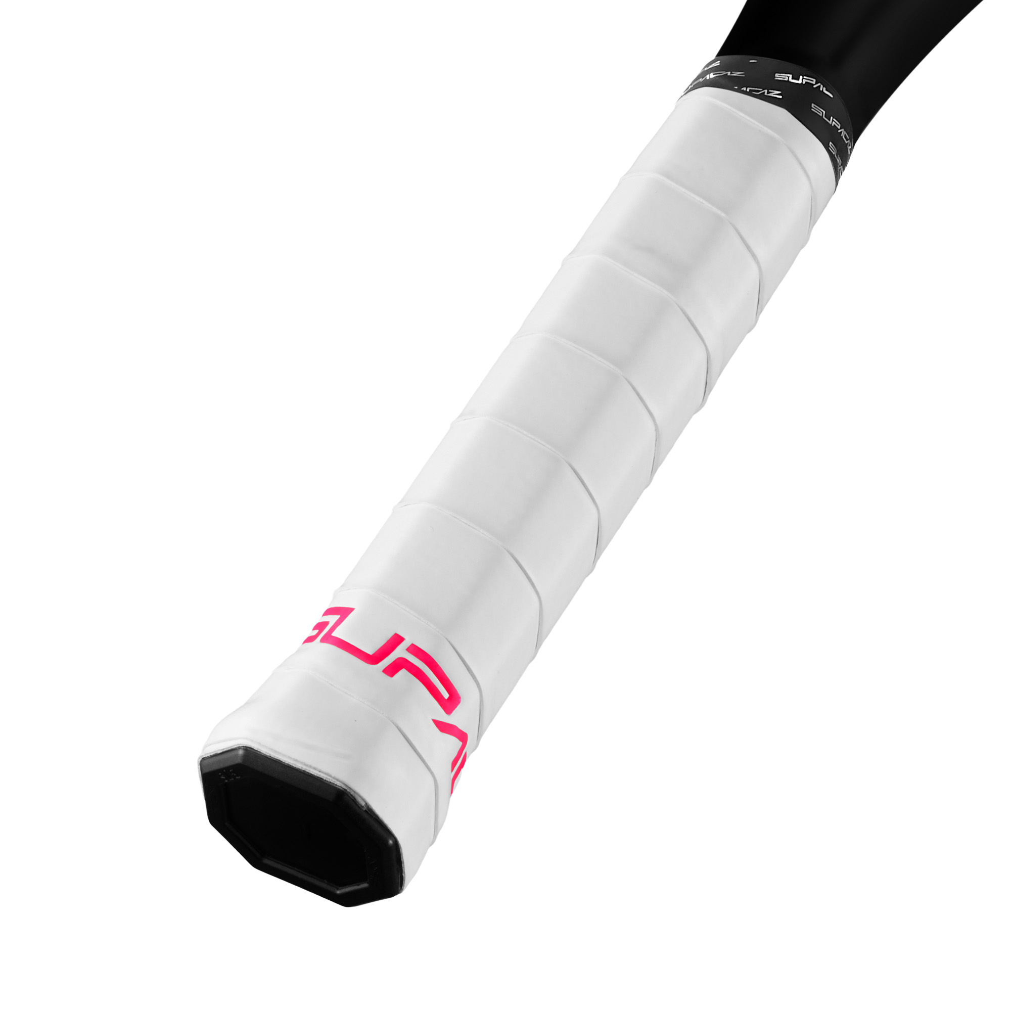 371-101 Super Sticky Kush - Tennis Replacement Grip - White _ Neon Pink - 2