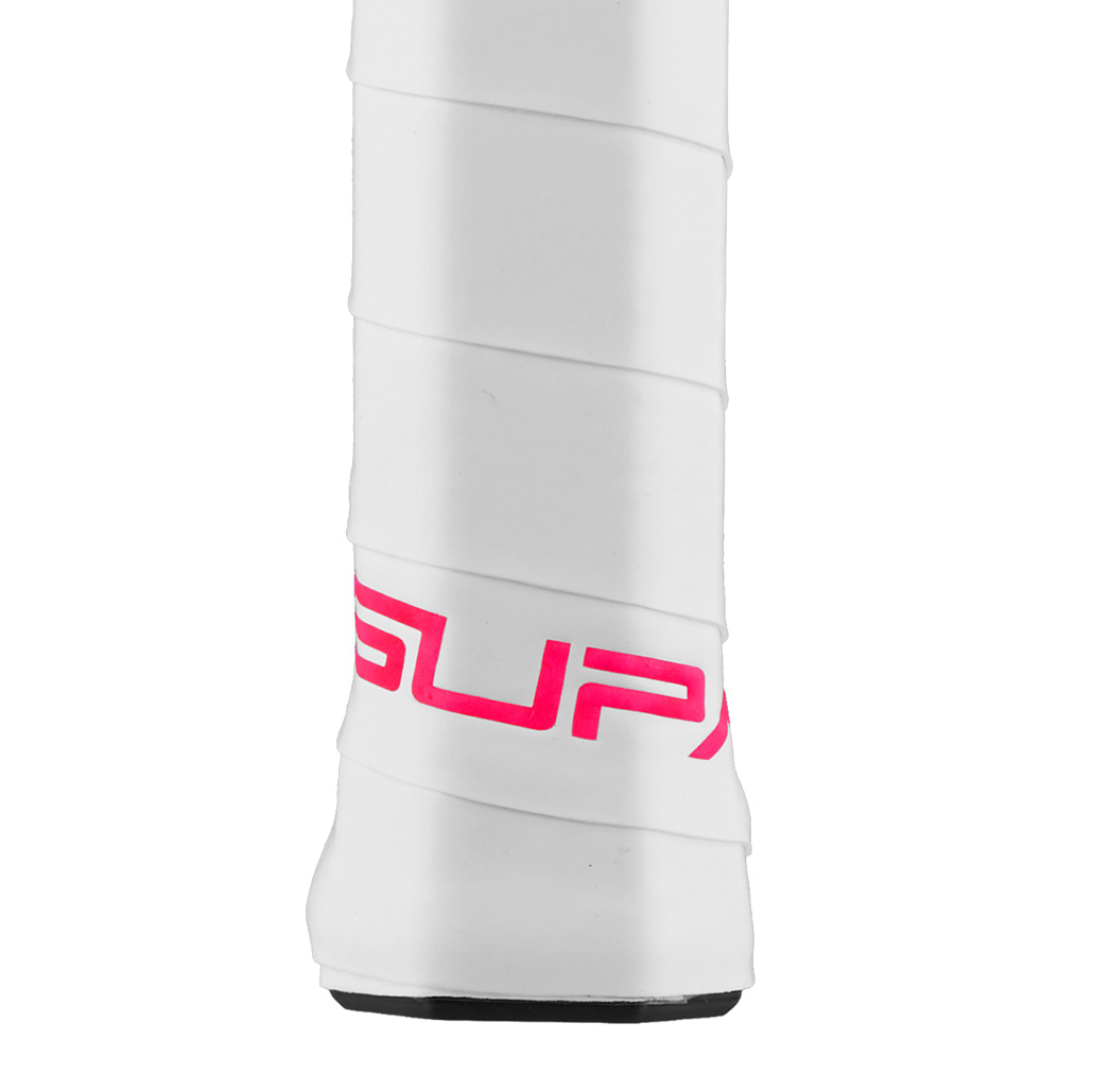 371-101 Super Sticky Kush - Tennis Replacement Grip - White _ Neon Pink - 3